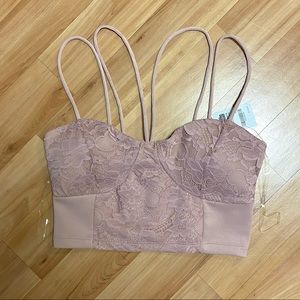 (SOLD) Blush Lace Bustier Crop Top 🌸